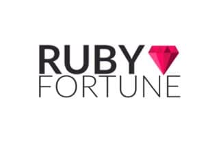 Ruby fortune logo over white background