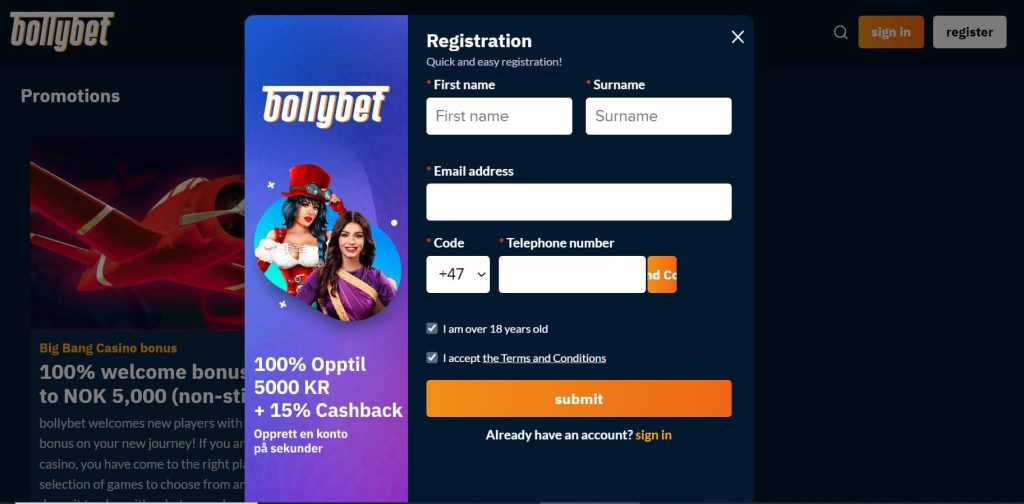 Bollybet casino capture